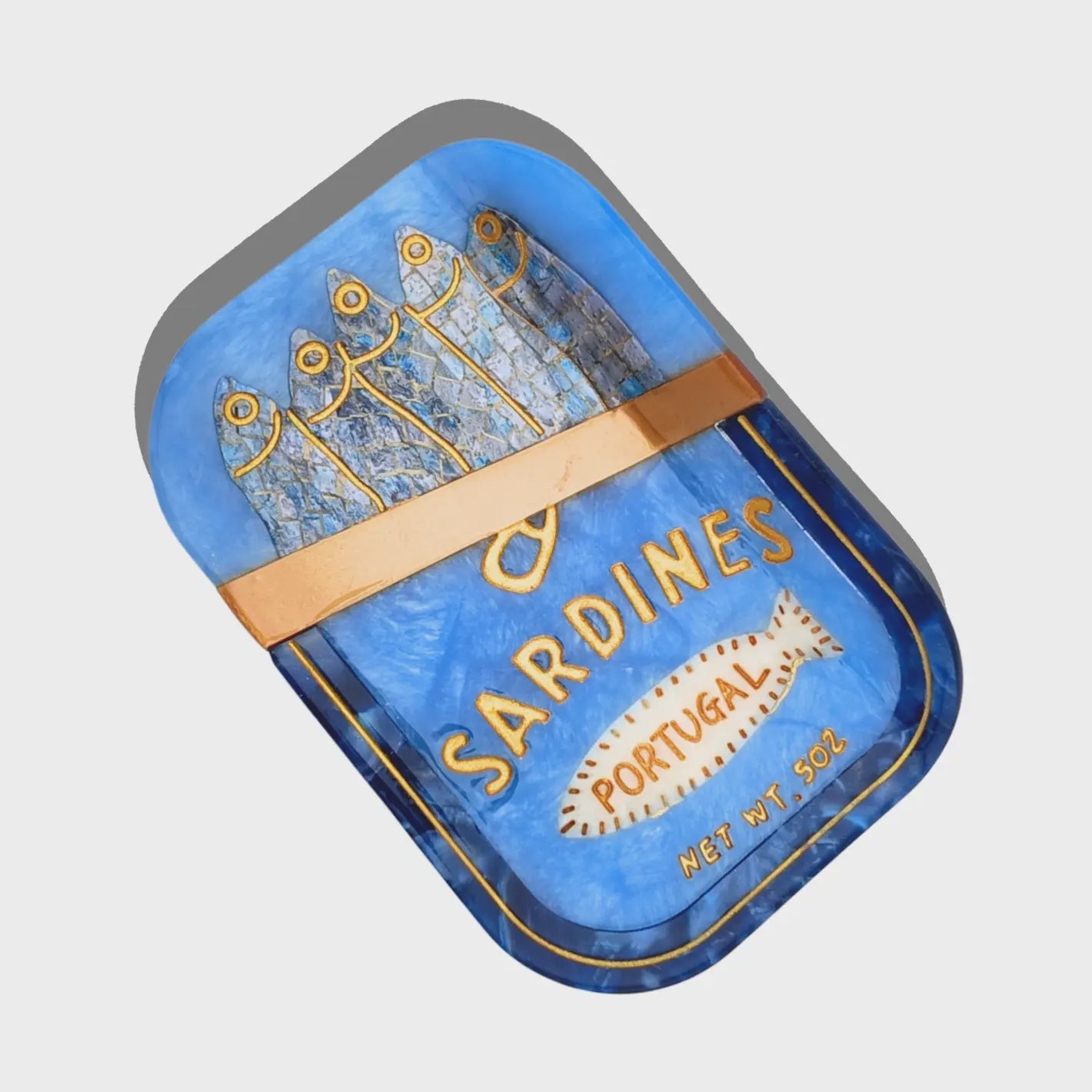 Hand-Painted Sardines Claw Hair Clip