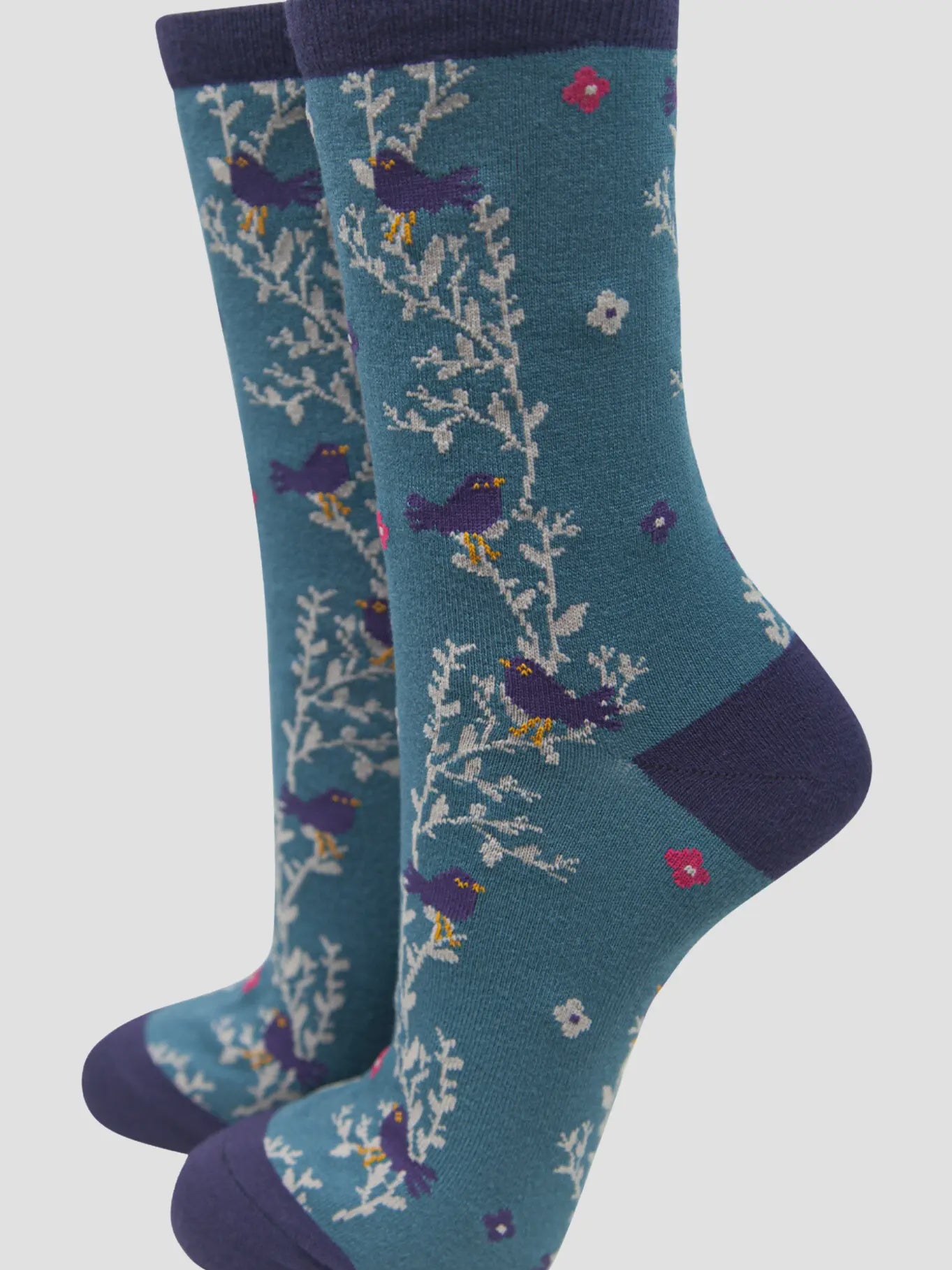 Sock Talk Women's Bamboo Socks Blackbird Vine - Precious Sparkle