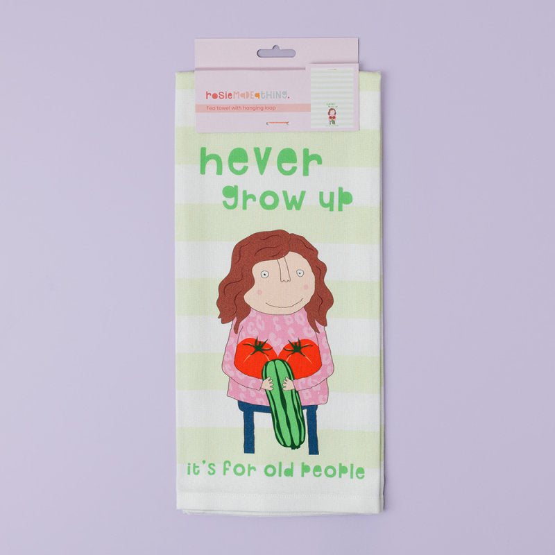 Rosie Made A Thing Never Grow Up Tea Towel - Precious Sparkle