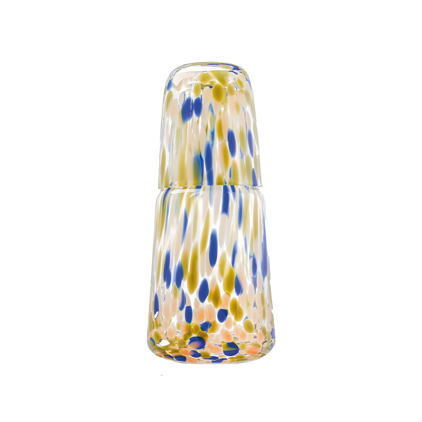 Blue Speckled Water Carafe & Glass