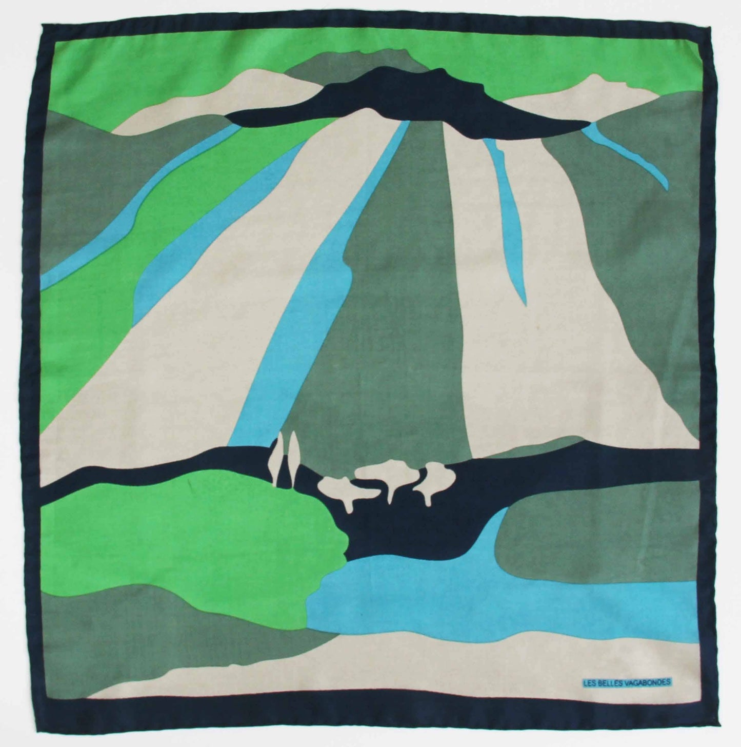 Les Belles Vagabondes Mini Vivaro Green Silk Scarf