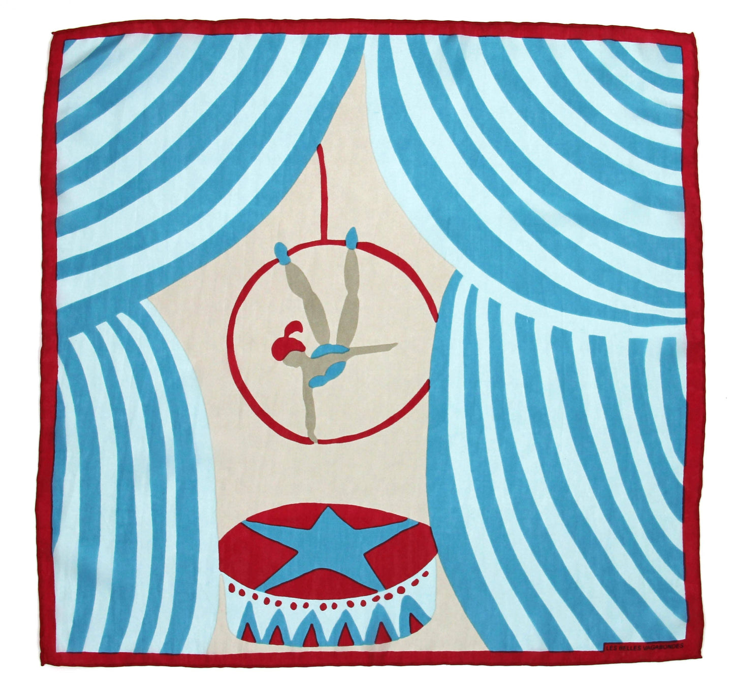 Les Belles Vagabondes Turquoise Mini Luna Park Silk Scarf