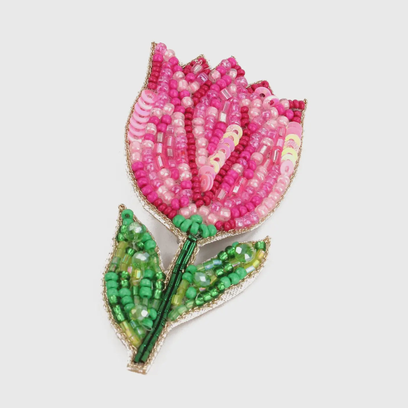 My Doris Pink Tulip Brooch - Precious Sparkle