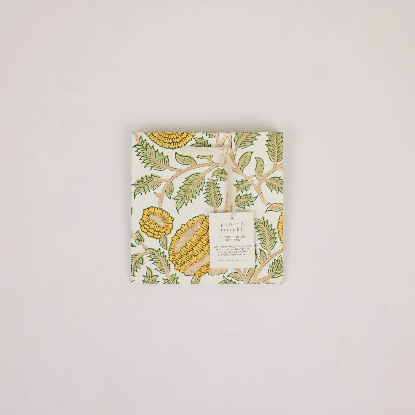 Hand Block Printed Gift Bags Small Sunshine Refresh