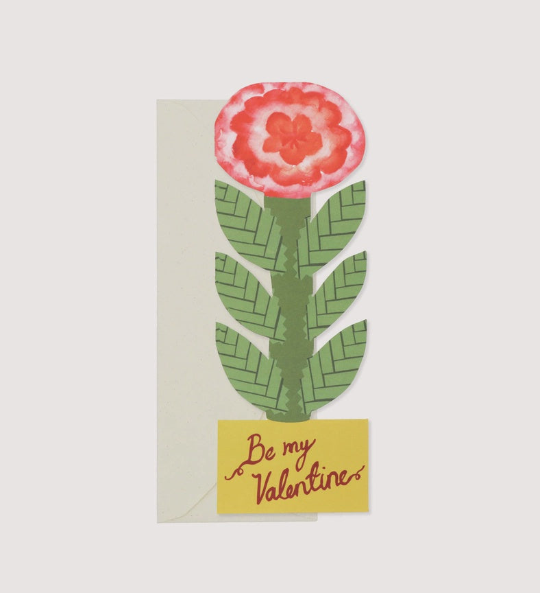 Tall Flower, Be My Valentine Card - Precious Sparkle