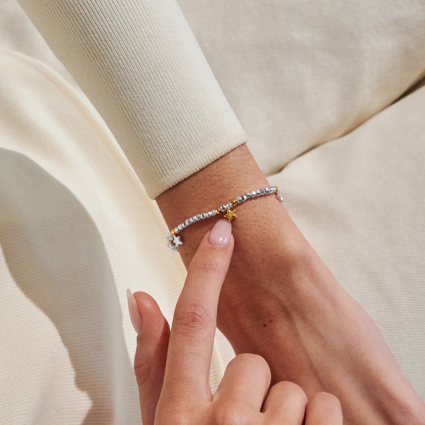 Joma Jewellery Sparkle Confetti A Little 'Congratulations' Bracelet in Silver and Gold Plating - Precious Sparkle