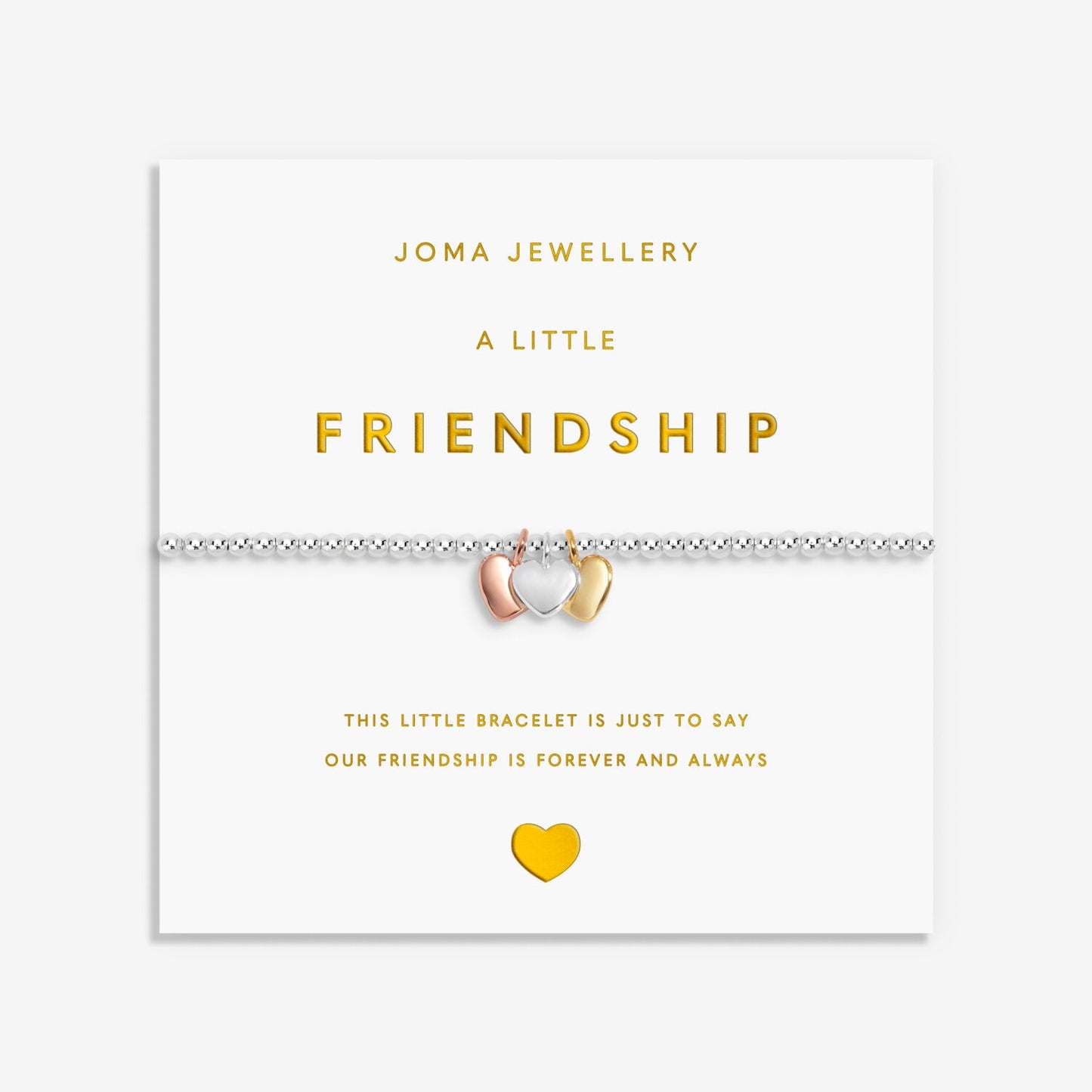 Joma Jewellery A Little Charmed Moments 'Friendship' Bracelet in Silver, Gold and Rose Gold Plating - Precious Sparkle