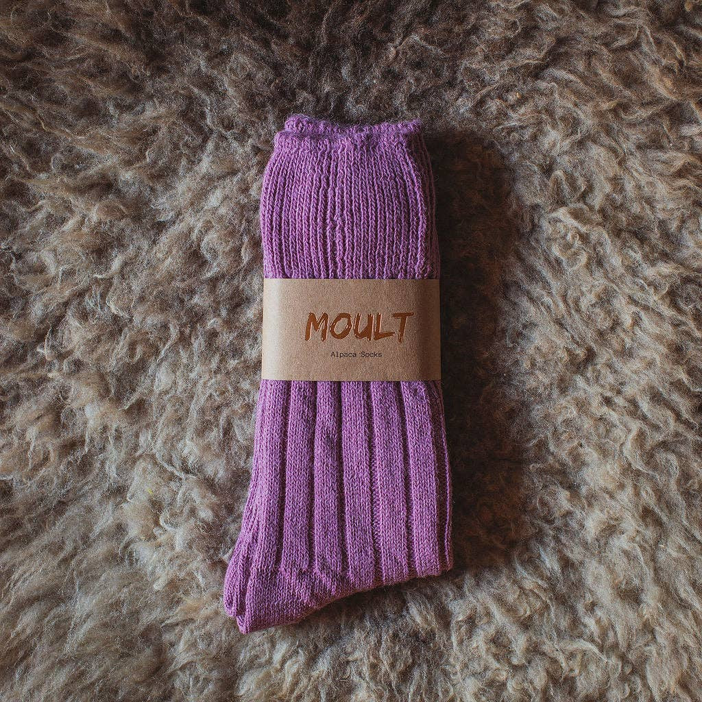 Alpaca Socks In Lilac: Small (UK4-7)