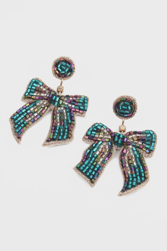 My Doris Silver Blue Bow Earrings
