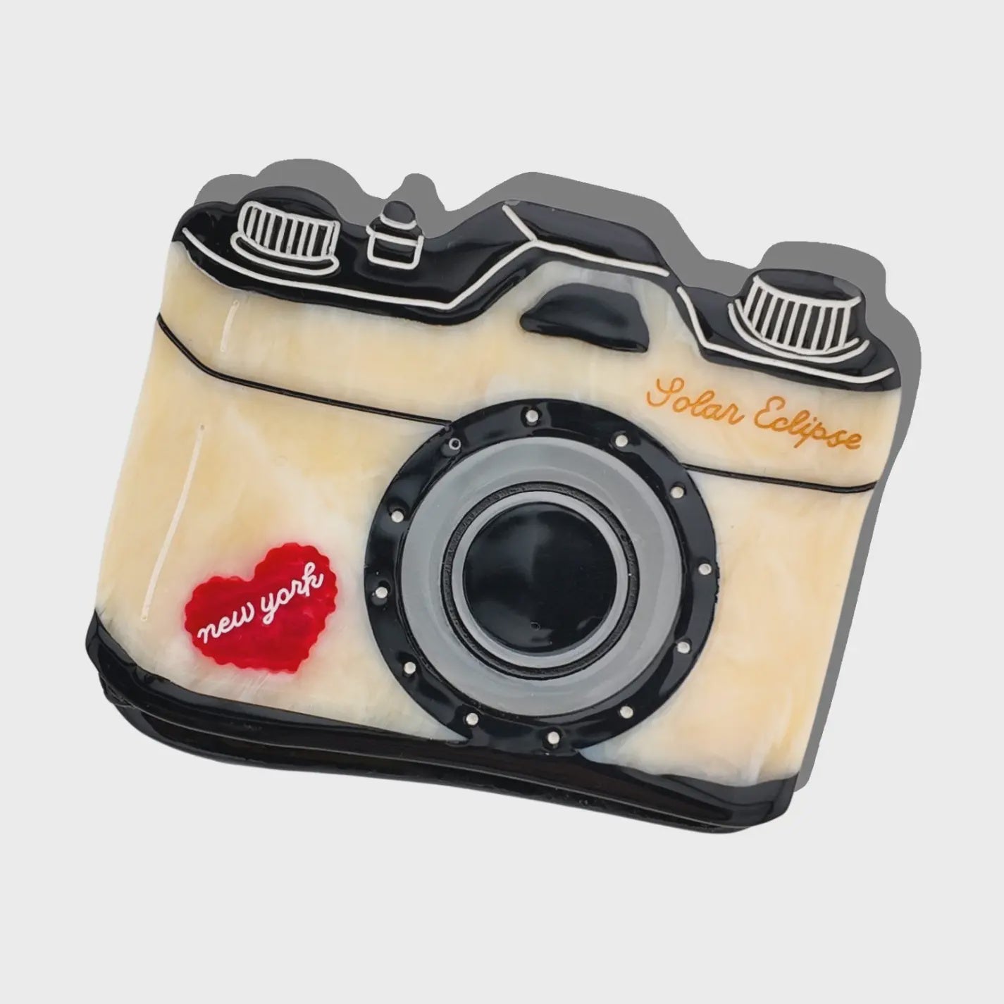 Hand-Painted NY Vintage Camera Claw Clip