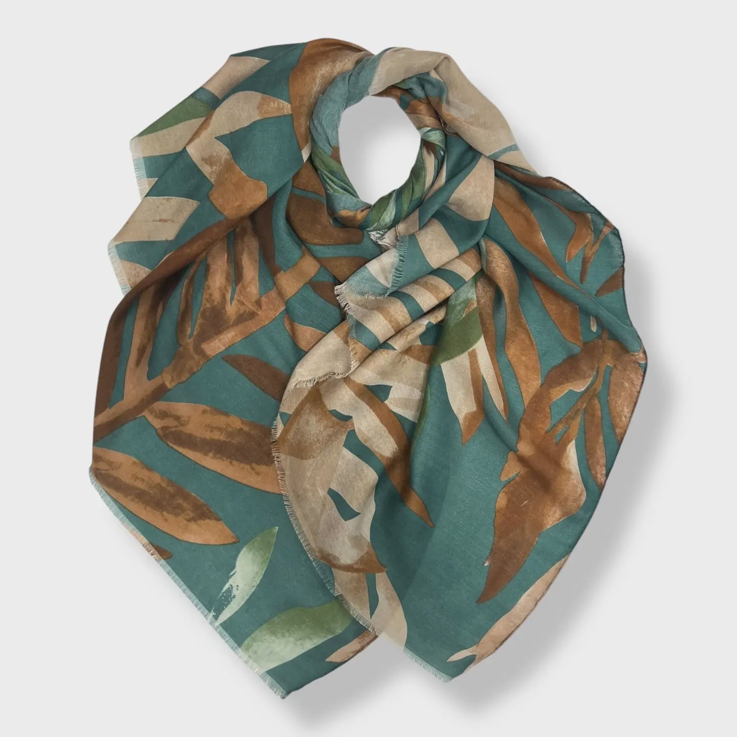 Big Amazon Leaves Scarf Green