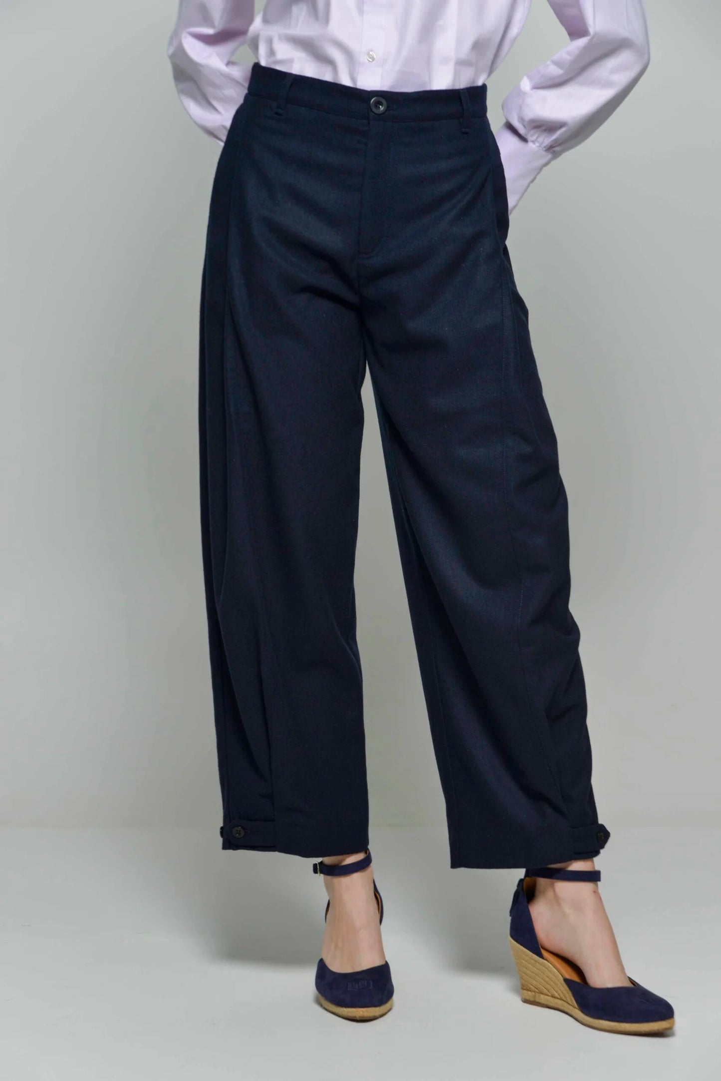 Hartwell Antonella Navy Flannel Trousers