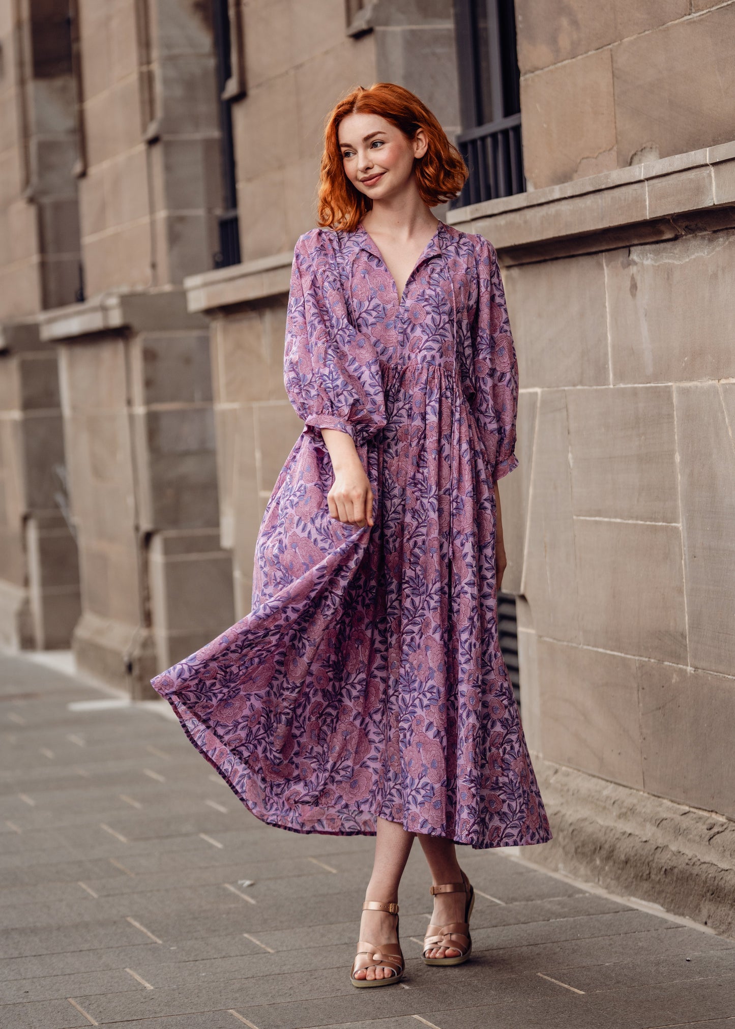 Twinflower Roberta Dress in Lilac Floral - Precious Sparkle