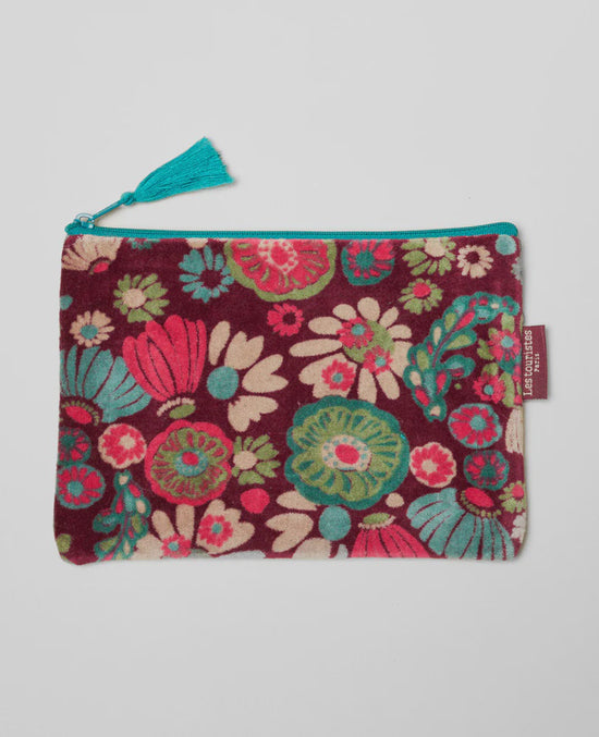 Les Touristes Medium Pouch Velvet Molly Burgundy