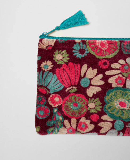 Les Touristes Medium Pouch Velvet Molly Burgundy