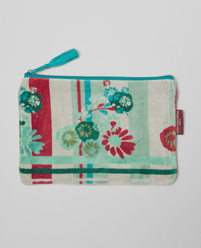 Les Touristes Medium Pouch Velvet Dundee Sauge