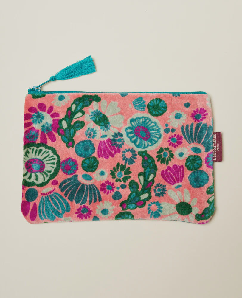 Les Touristes Medium Pouch Velvet Molly Coral