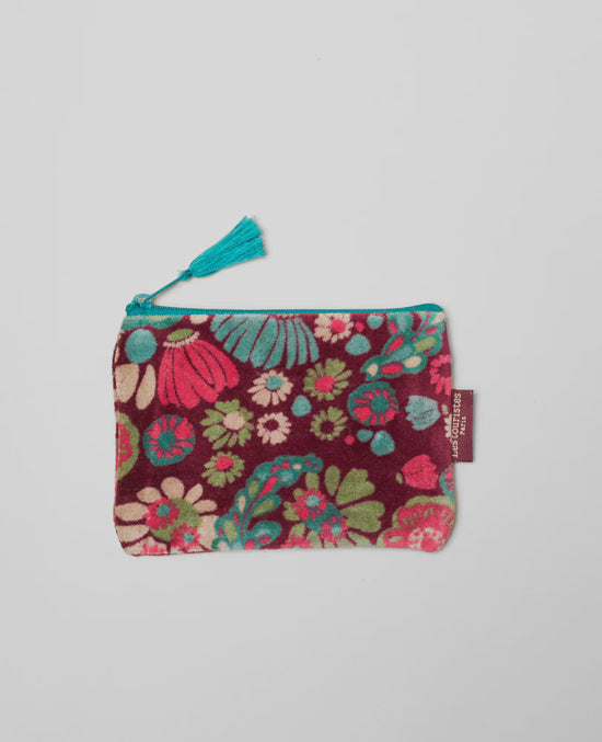 Les Touristes Small Pouch Velvet Molly Burgundy