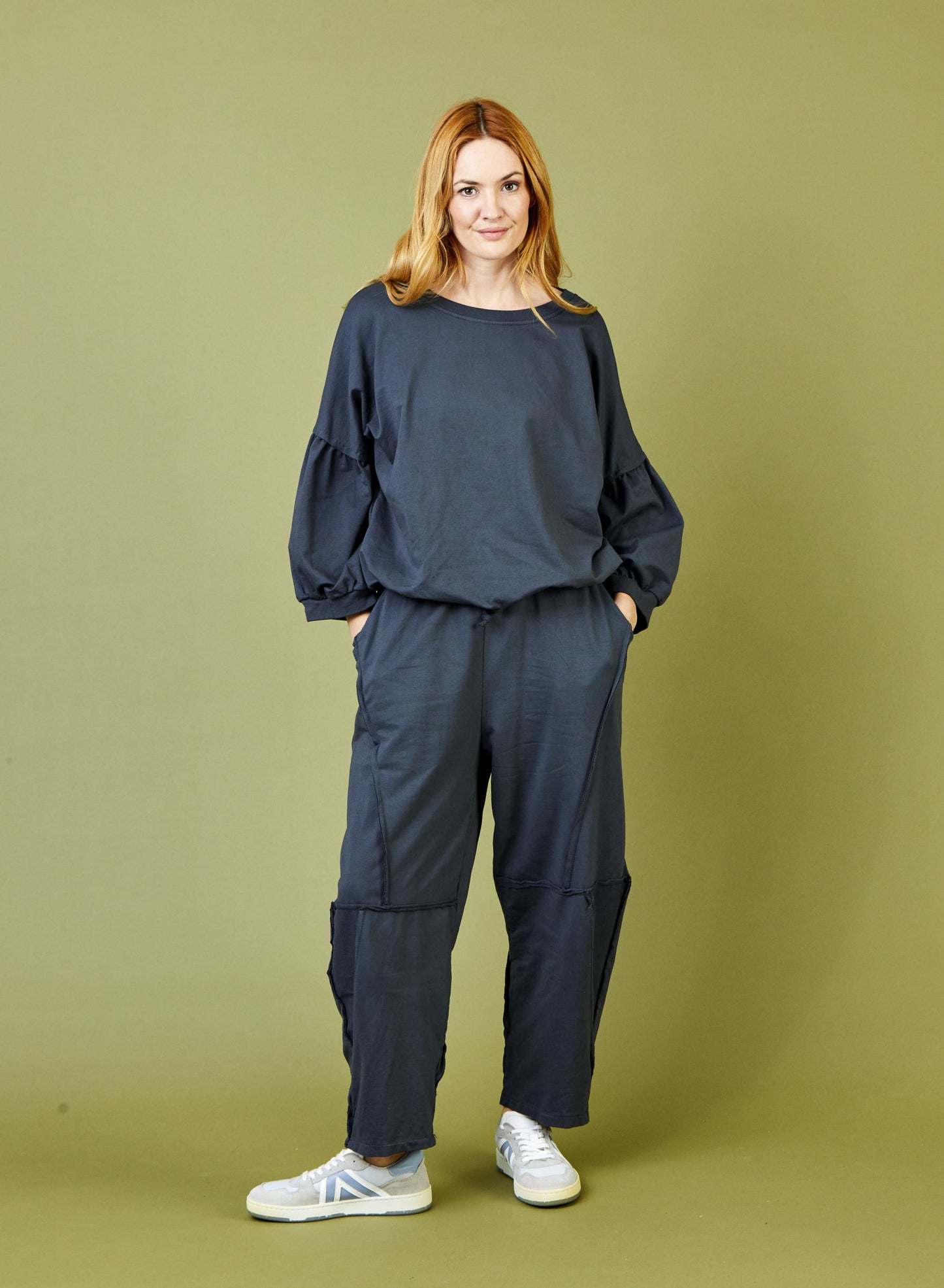 Suzy D London Bria Oversize Joggers Raw Edge Detail