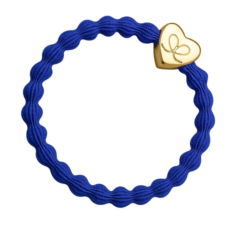 By Eloise Bangle Band Gold Heart Royal Blue