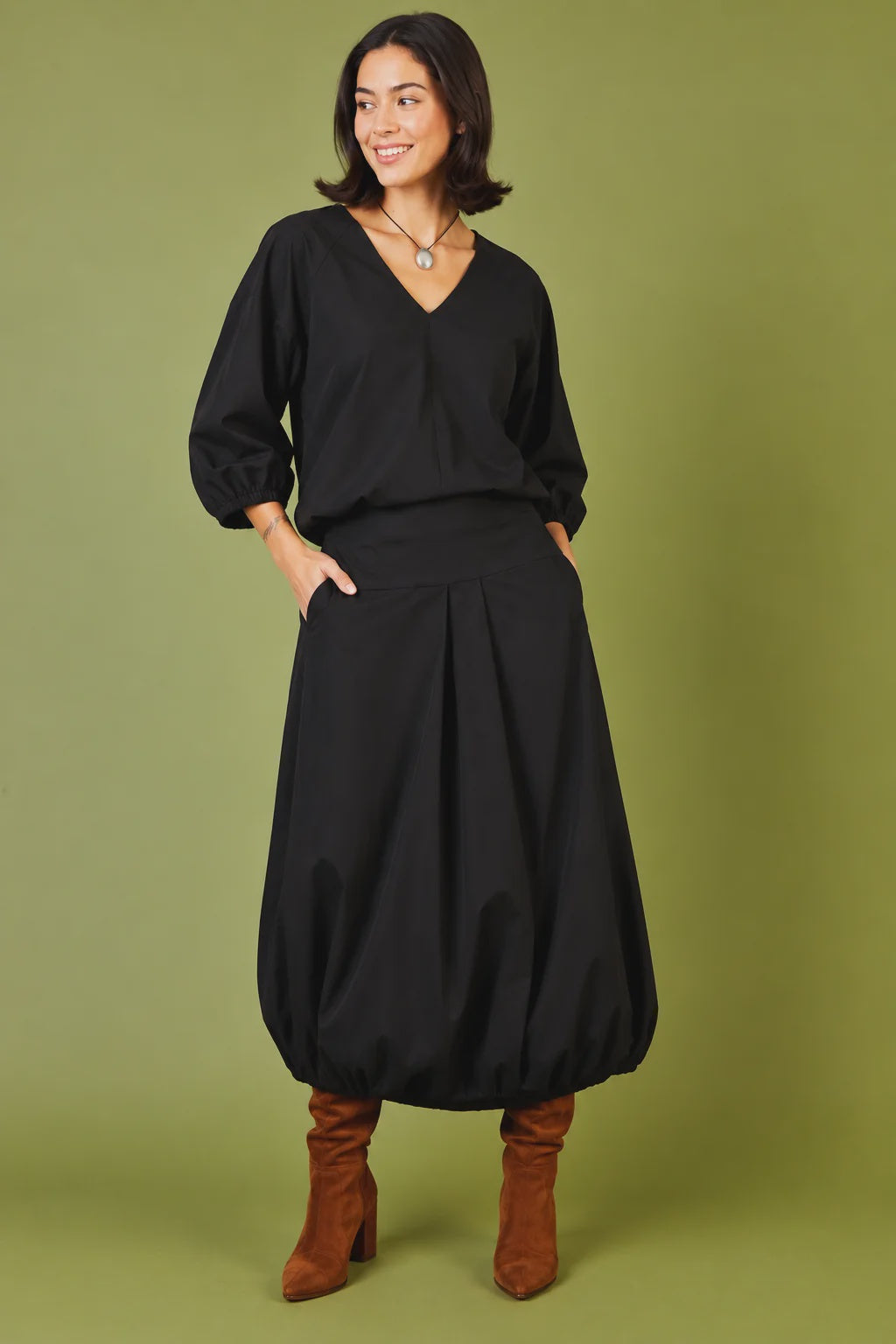 Suzy D London Yves Stretch Bengaline Carrot Shape Skirt