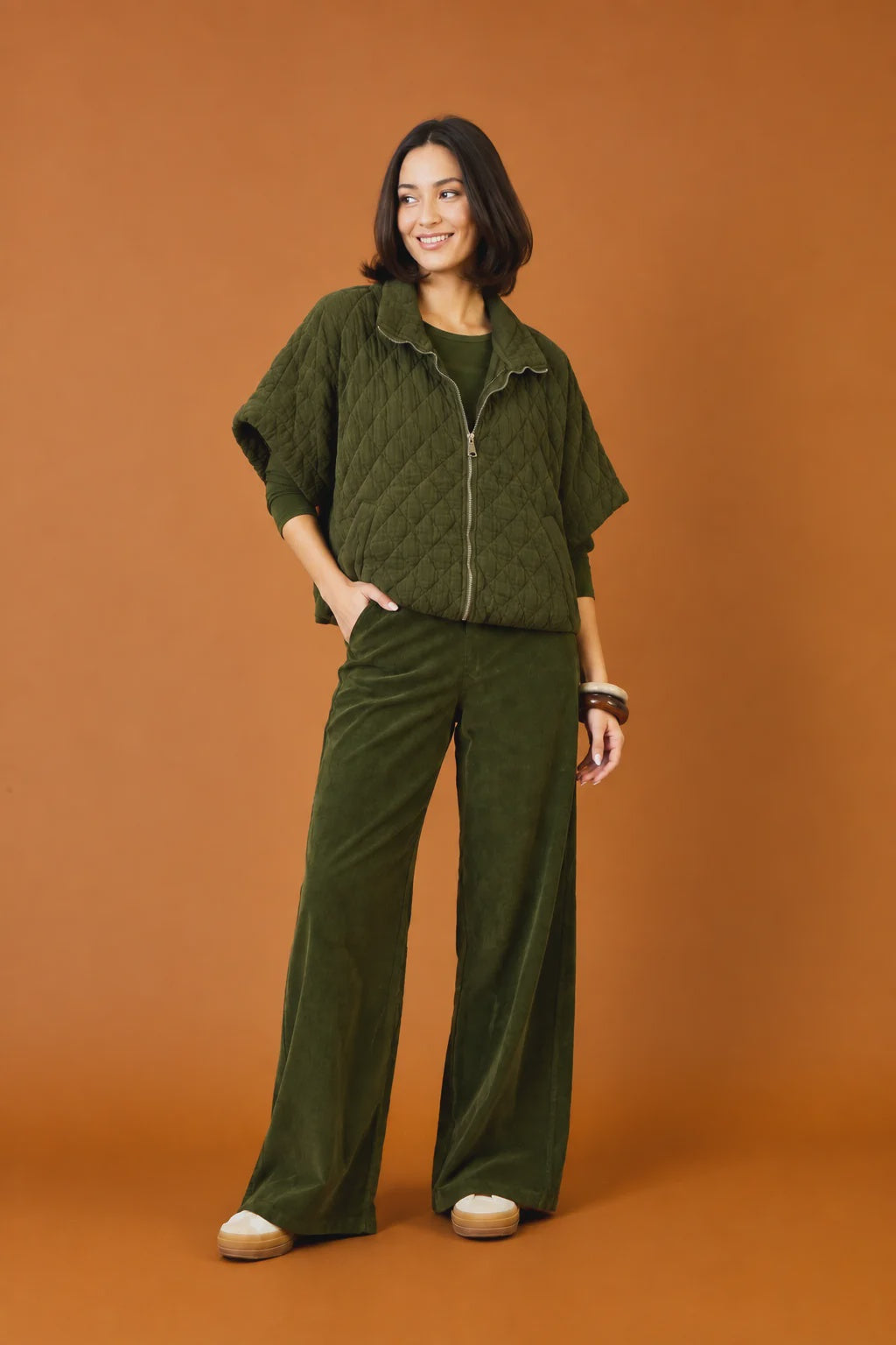 Suzy D London Ziggy Baby Cord Wide Leg Stretch Trousers