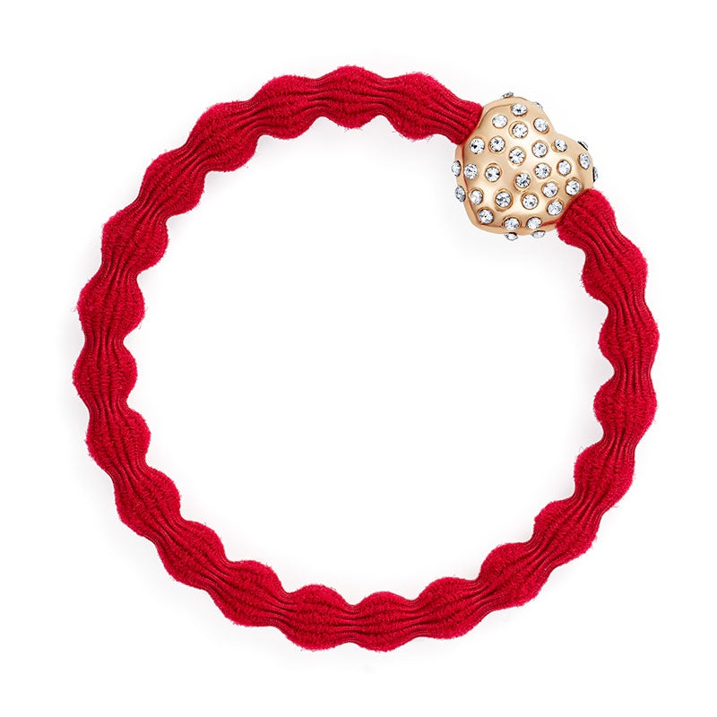 By Eloise Bangle Band Diamante Bubble Heart Cherry Red