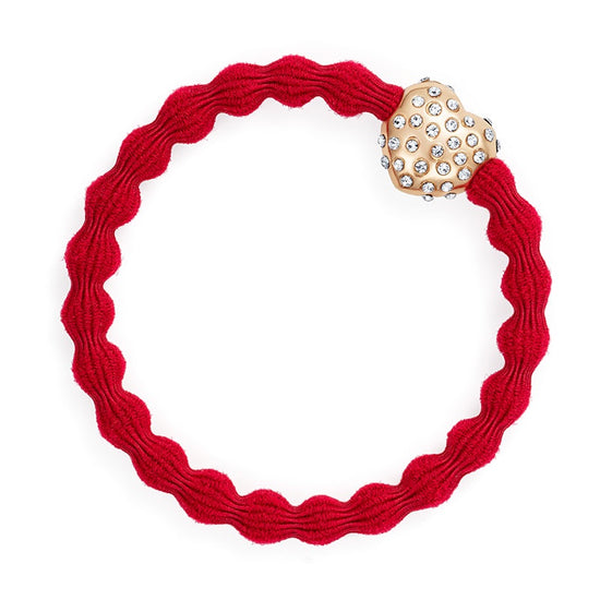 By Eloise Bangle Band Diamante Bubble Heart Cherry Red