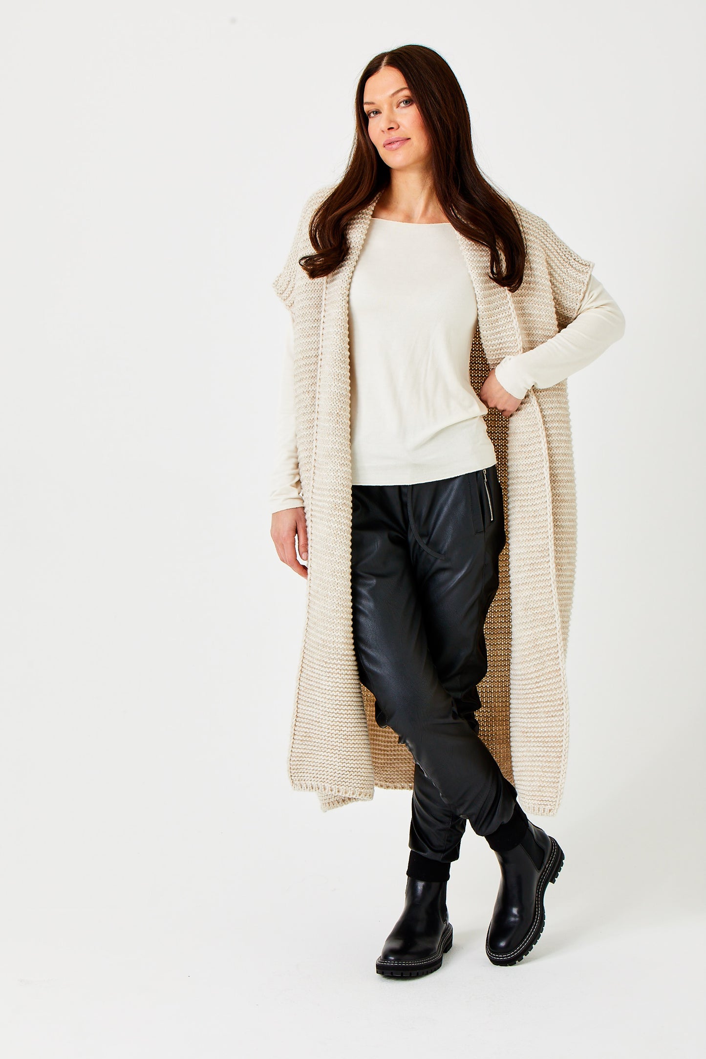 Suzy D Fernando Chunky Knit Long Gilet