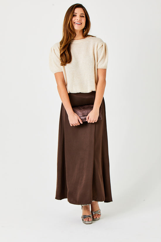 Suzy D Grenada Satin Floaty Maxi Skirt