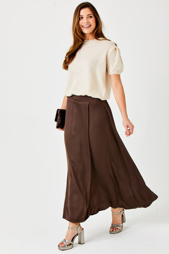 Suzy D Grenada Satin Floaty Maxi Skirt