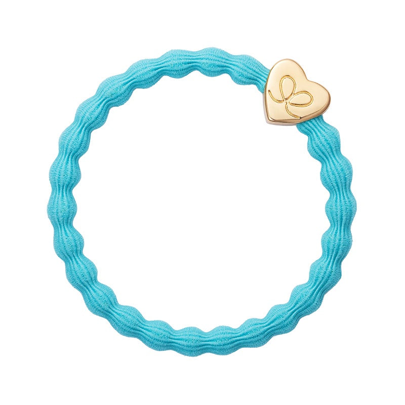 By Eloise Bangle Band Gold Heart Neon Blue