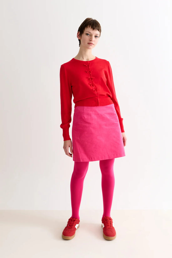 Louche Ives Bow Trimmed Cardigan Red