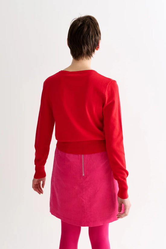 Louche Ives Bow Trimmed Cardigan Red