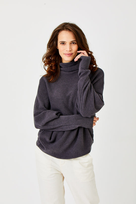 Suzy D Lane Loose Fit Polo Neck Knit