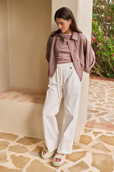 Yaya Pleated Trousers with Drawcord Waist