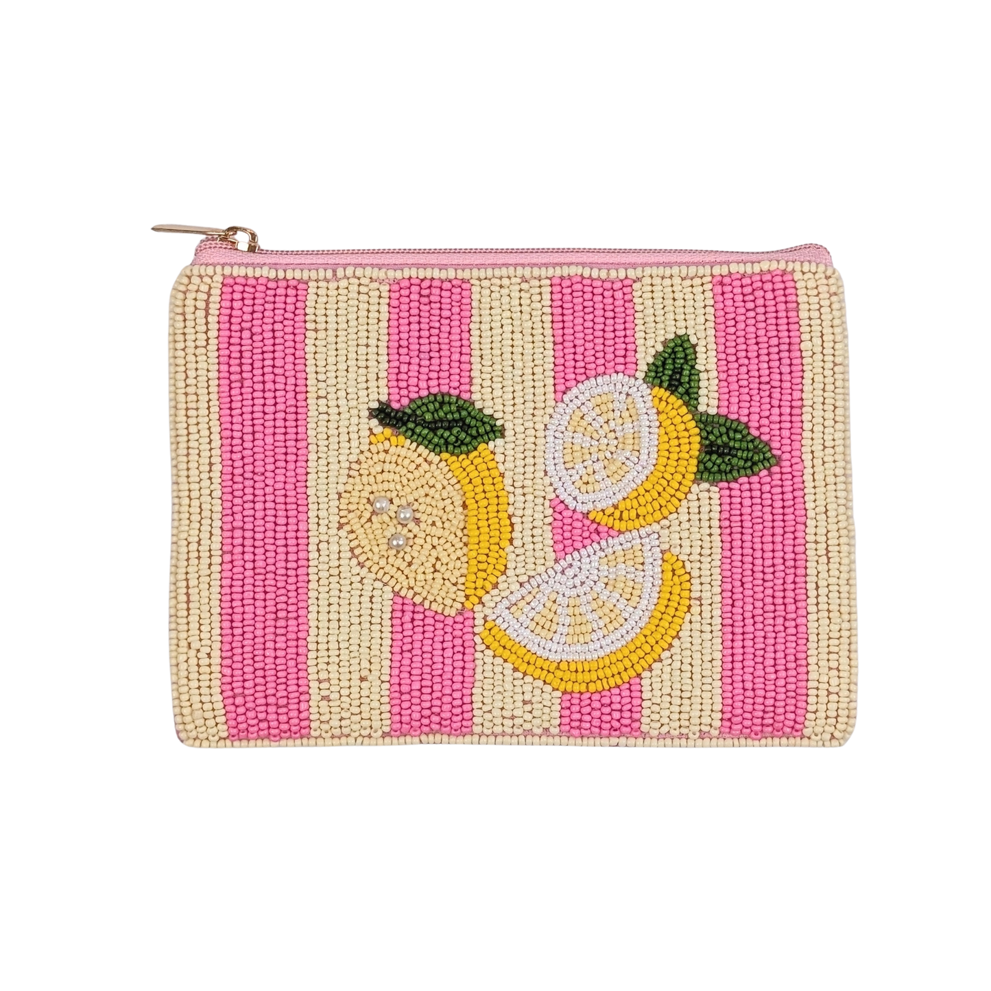 Earth Squared Lemons & Stripes Beaded Purse - Precious Sparkle