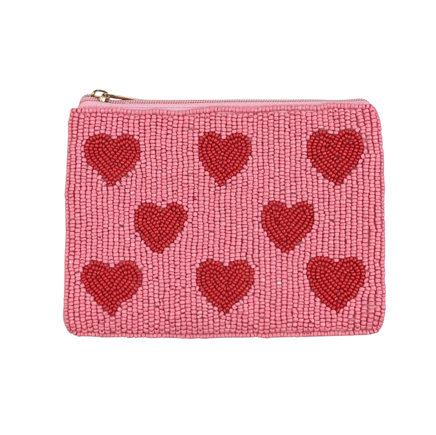 Earth Squared Pink Hearts Beaded Purse - Precious Sparkle