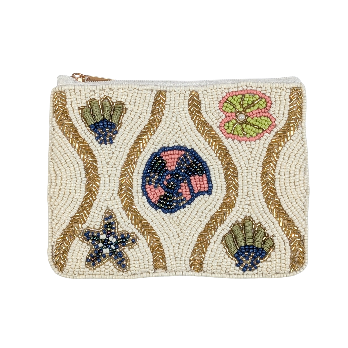 Earth Squared Seashells Beaded Purse - Precious Sparkle