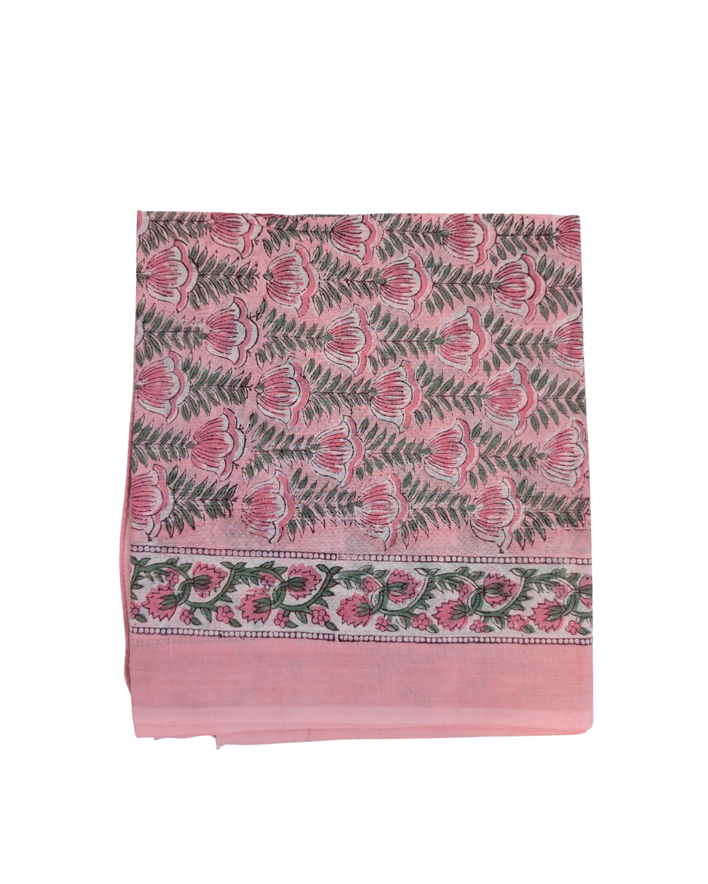 Summer Pink Floral Block Print Cotton Pareo Sarong Scarf