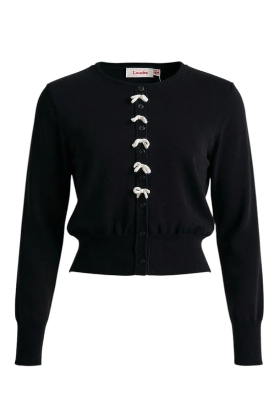 Louche Ives Bow Trimmed Cardigan Black