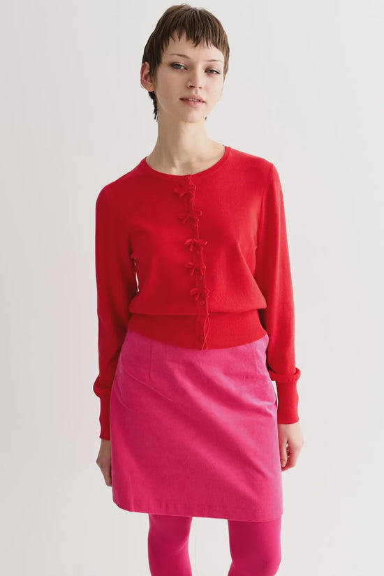 Louche Ives Bow Trimmed Cardigan Red