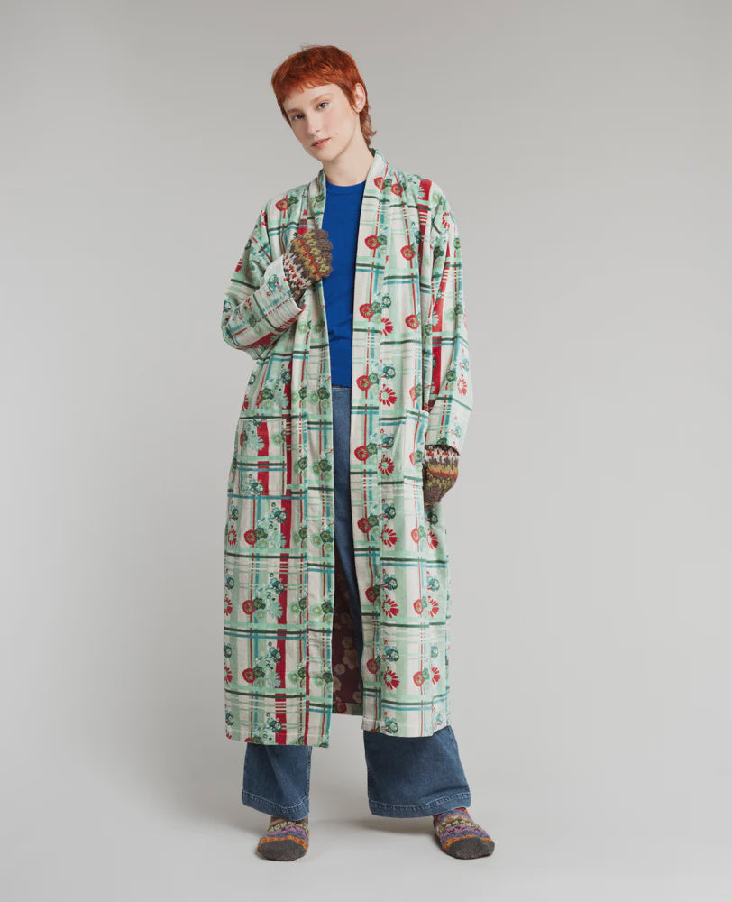 Les Touristes Velvet Kimono Dressing Gown Dundee Sauge