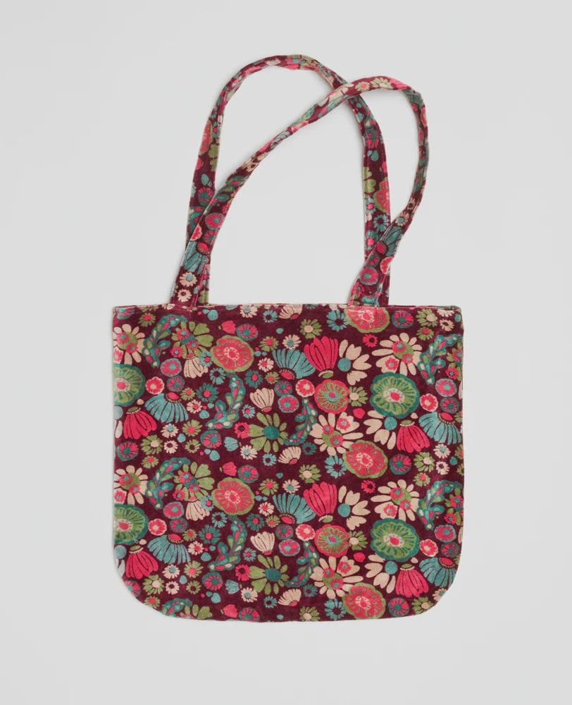 Les Touristes Tote Bag Velvet Molly Burgundy
