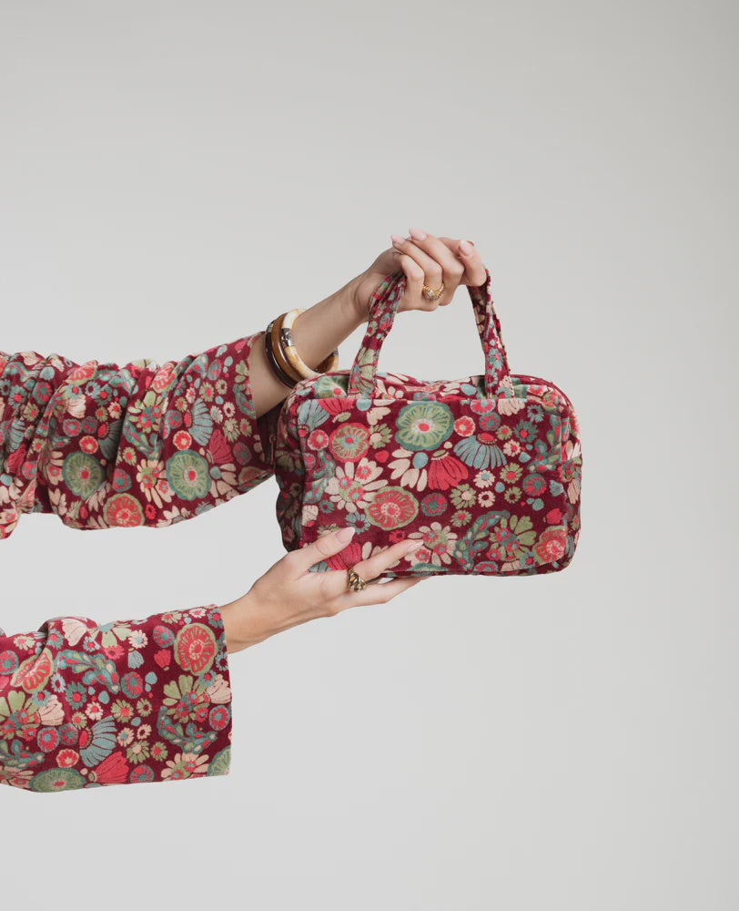 Les Touristes Small Bag Velvet Molly Burgundy