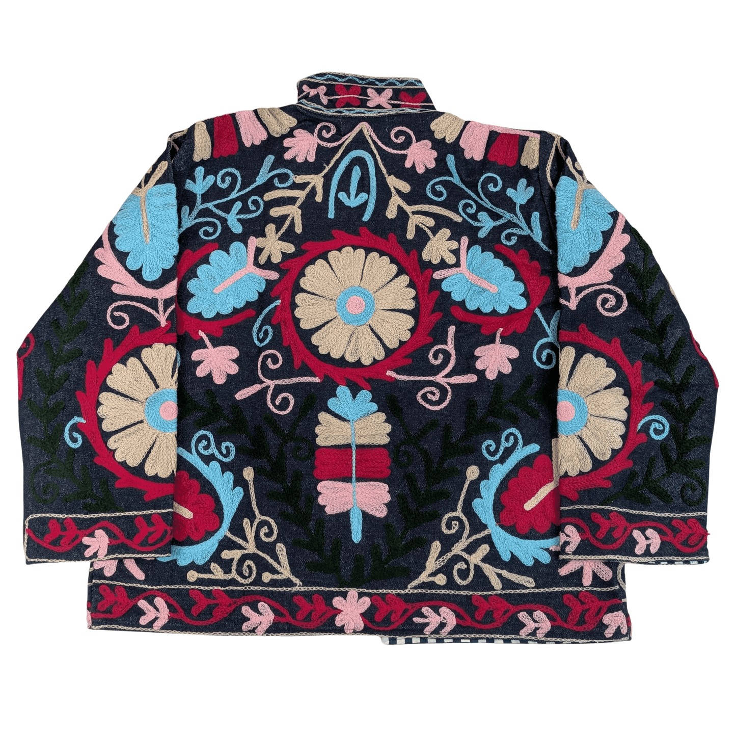 Twinflower Denim Suzani Jacket Fuchsia/Aqua - Precious Sparkle