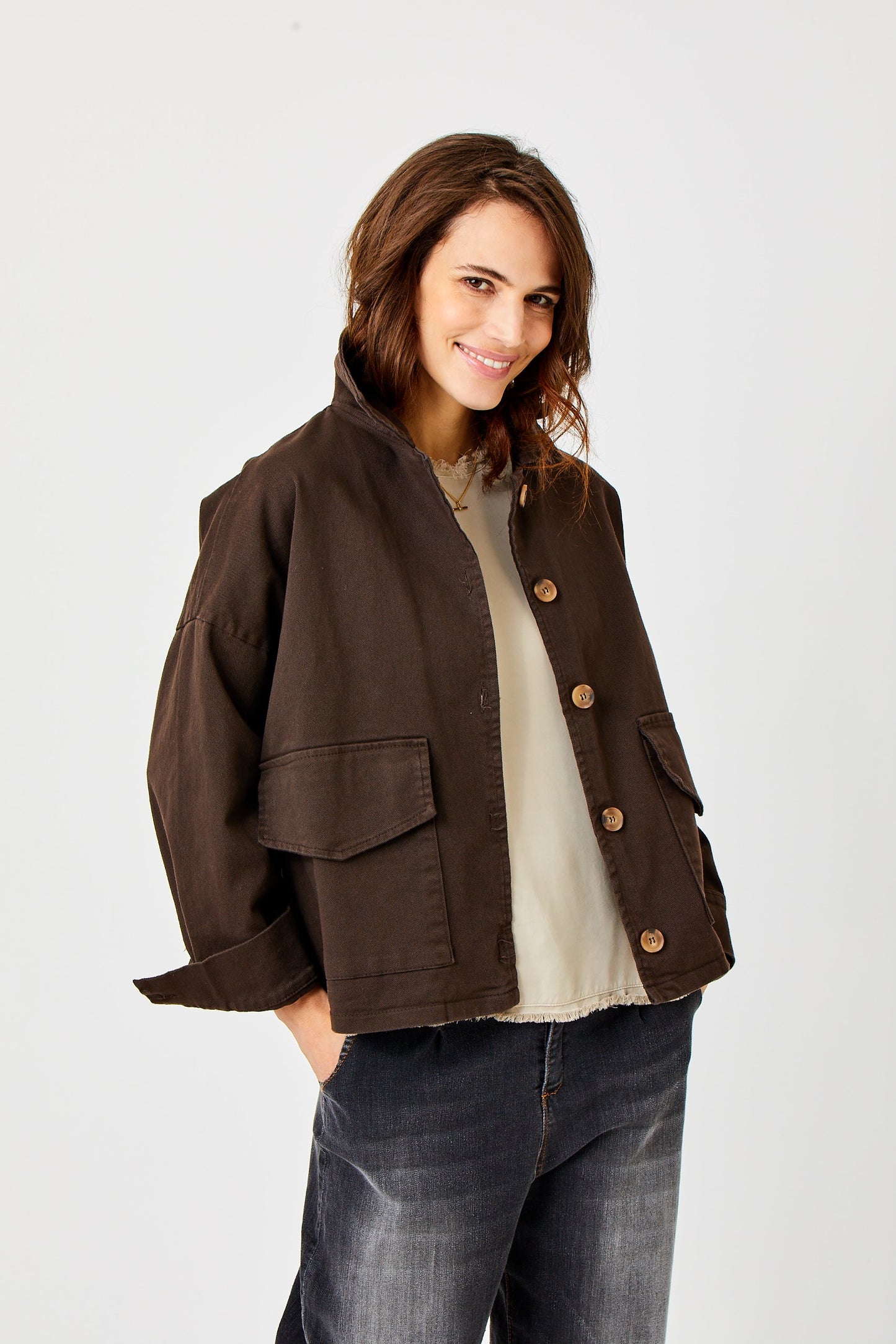 Suzy D Zita Oversized Utility Cord Jacket