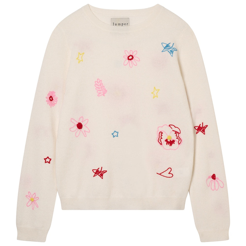 Jumper 1234 Floral Tribute Crew Cloud Dancer Multi