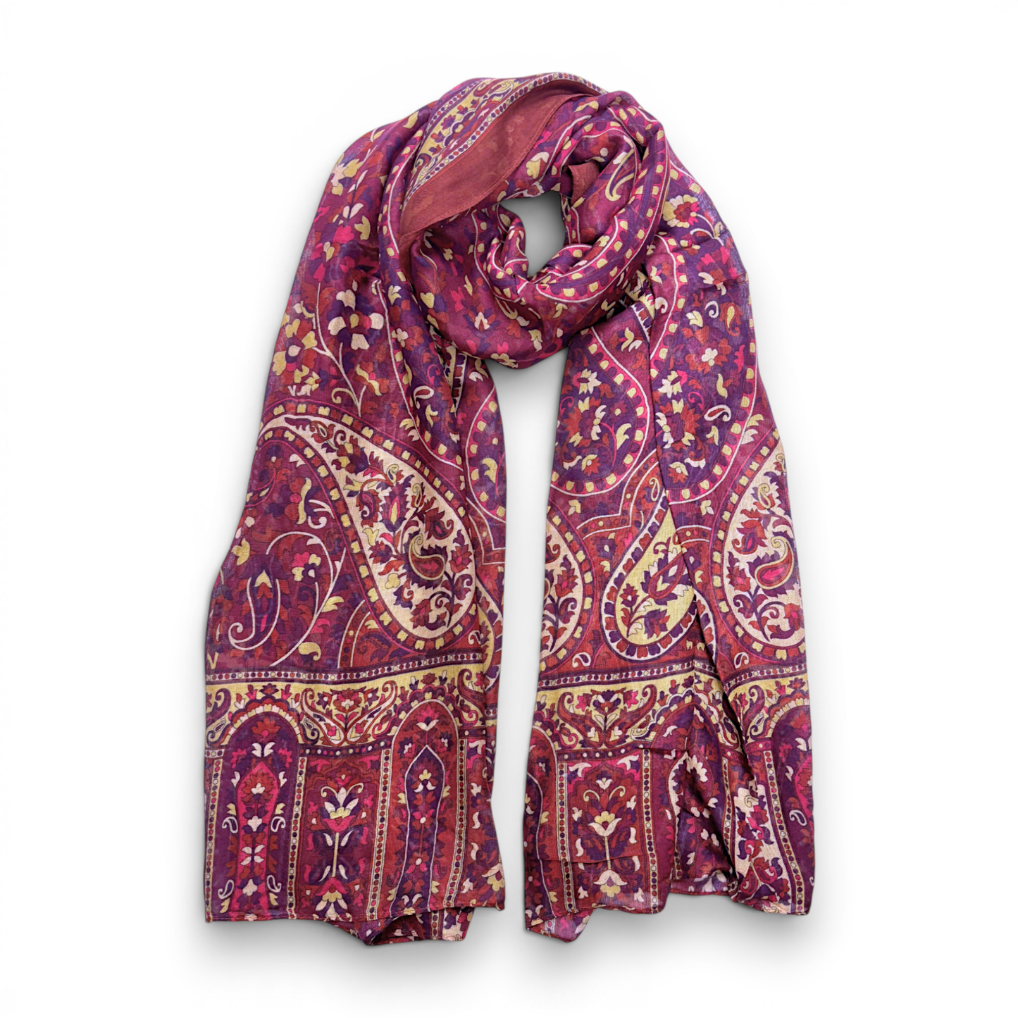 Big Paisley Modal Scarf Burgundy