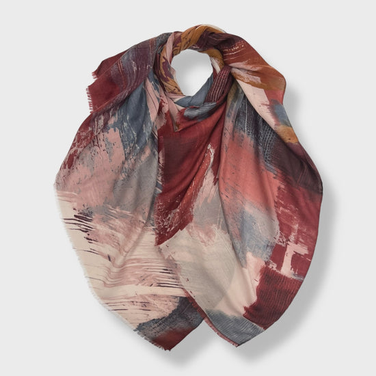 Abstract Painting Scarf Red